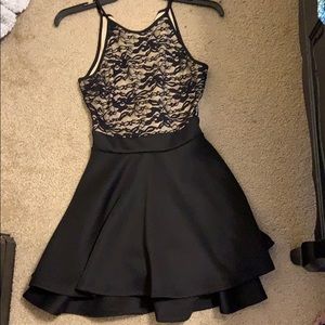 black and cream colored homecoming dress. size 1